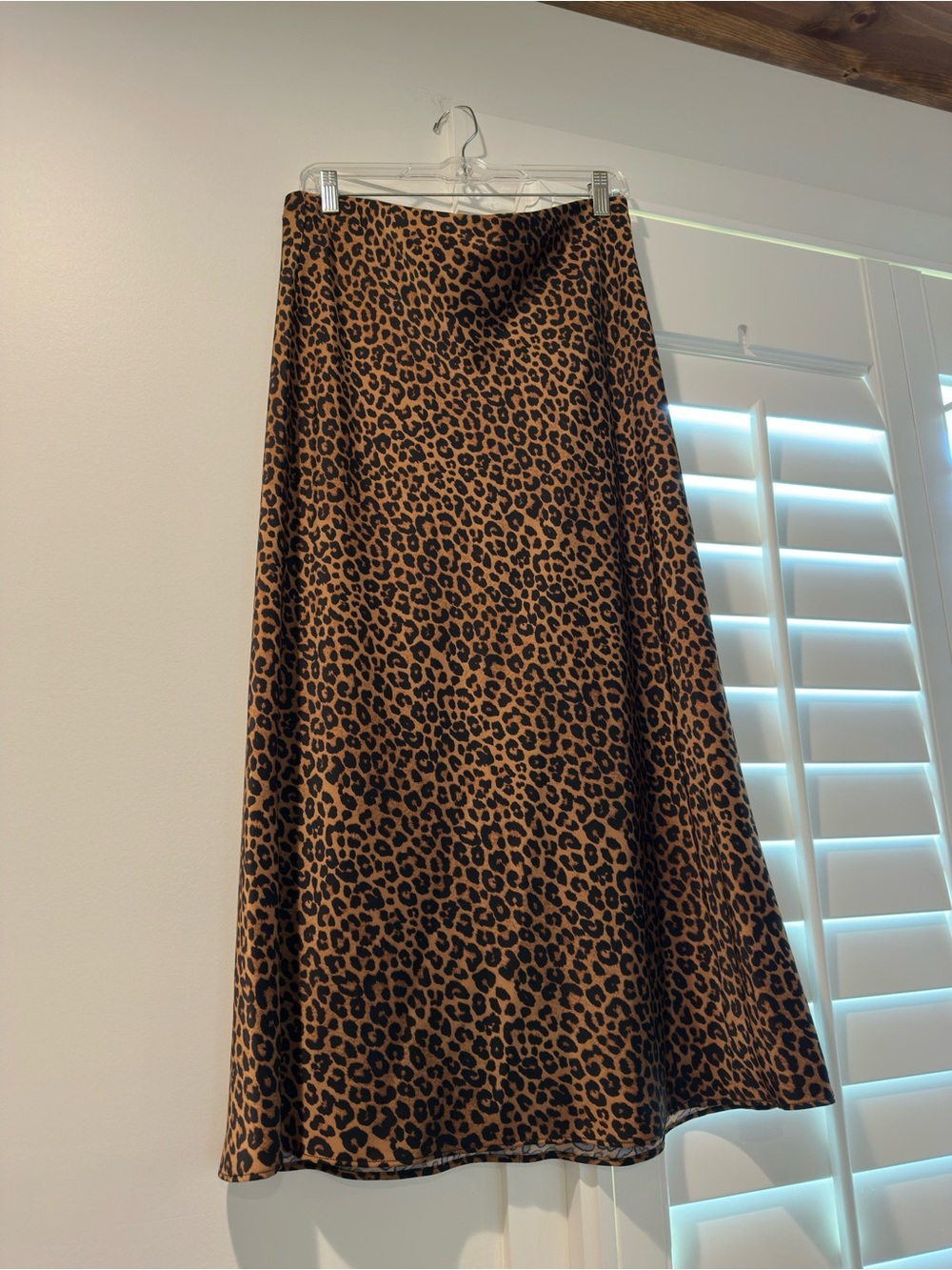 Zara Leopard A-Line Midi Skirt - Brown & Black